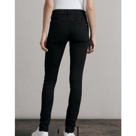Rag & Bone Women's Sz 27 Black Raw Hem Mid-Rise Ankle Skinny Denim Jeans - Picture 11 of 11